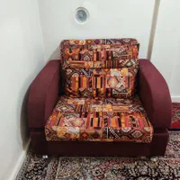 مبل راحتی یکنفره تختخواب شو طرح دار|مبلمان خانگی و میز عسلی|تهران, دردشت|دیوار
