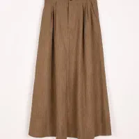 دامن مخمل کبریتی رنگ نسکافه ای