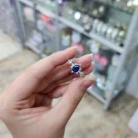 انگشتر نگین آبی نقرع اصل pd|بدلیجات|کرمانشاه, |دیوار