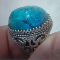 انگشتر نقره نگین فیروزه مغز سنگ