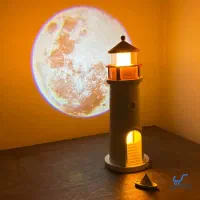 چراغ خواب فانوس دریایی اسپیکر دار با پروژکتور ماه