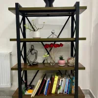 شلف مدرن چوب و فلز