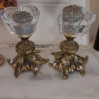 شمعدان برنزی کریستال