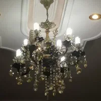 یک جفت لوستر برنزی به همراه یک جفت دیوار کوب برنزی|لوستر و چراغ آویز|اسلام‌شهر, زرافشان|دیوار