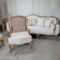 مبل کلاسیک کویین فرانسوی خفاشی تمام منبت چوب راش