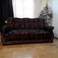 پرده مخمل ترک قهوه ای در حد نو