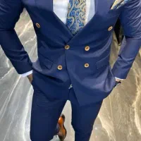 کت و شلوار دبل برست سرمه ای