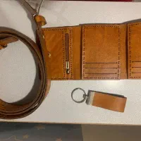 ست کیف و کمربند چرم طبیعی