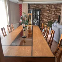 میز و صندلی ۱۲نفره چوب ملچ طرح کلاسیک