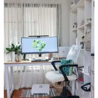 میز تحریر سفید بدون کشو ساده شیک