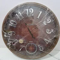 ساعت دیواری کوارتز قهوه ای نو