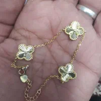 دستبند نقره خارجی اب طلا زرد