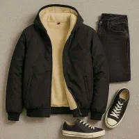 کاپشن مردانه مشکی داخل خز / پرداخت درمحل|لباس|قم, شاه احمد قاسم|دیوار