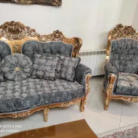 مبل استیل چوب گردو با میز نهار خوری ده نفره