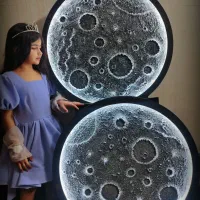 ساخت انواع تابلو ماه سه بعدی با نور پردازی