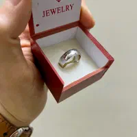 حلقه طلا سفید و‌ انگشتر نقره