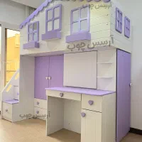 تخت دوطبقه طرح کلبه|تخت و سرویس خواب|تهران, علم و صنعت|دیوار