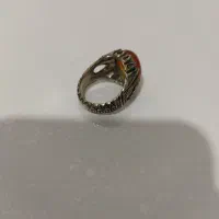 حلقه نارنجی عقیق یمنی آبدار|جواهرات|نقده, |دیوار