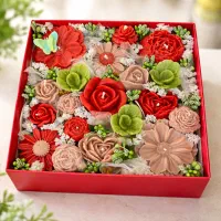 باکس گل شمع های دست ساز