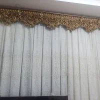 پرده شیک کرم رنگ با کتیبه