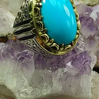 انگشتر فیروزه عجمی درشت رکاب نقره کد ۱۰۰۵|جواهرات|اصفهان, شیخ اشراق|دیوار