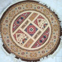 گلیم فرش گرد شاهسون ستاره کویر یزد|گلیم، جاجیم، گبه|رشت, علی آباد|دیوار
