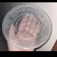 بشقاب استیل پلوخوری و بشقاب بلور میوه خوری