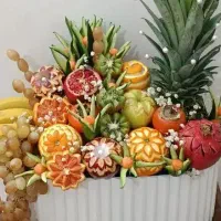 میوه آرایی وحکاکی میوه بامدرک بین المللی