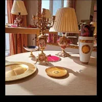 ااباژور شمع دان تمام برنج فرانسوی|چراغ خواب و آباژور|رشت, گلسار|دیوار