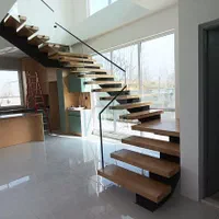 اجرا کاور چوب پله های فلزی و بتی و نرده چوبی