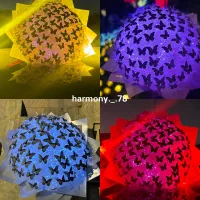 دسته گل روبانی و پروانه ای و بوکت خرسی