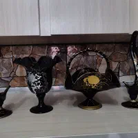 ظروف شیشه‌ایی چهار تیکه،جا میوه‌ایی،گلدان،جا شمعی