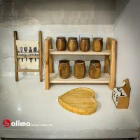 استند جا ادویه چوبی (چوب درخت چنار)|آب‌چکان و نظم‌دهنده ظروف|شیراز, آزادگان|دیوار