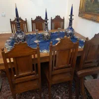 ناهارخوری تمام چوب شش نفره قاجاری آنتیک