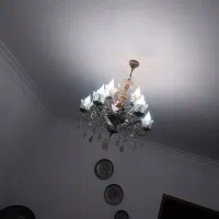 لوستر ۵شاخه۱۰شعله برنزی|لوستر و چراغ آویز|مهدی شهر, |دیوار