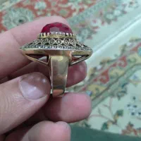 انگشتر نقره با نگین یاقوت ابکاری طلا|جواهرات|کوهدشت, |دیوار