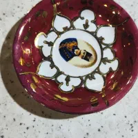 یک جفت استکان کمر باریک شاه عباسی با نلبکی