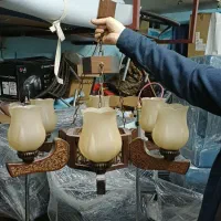 لوستر چوبی دو عدد|لوستر و چراغ آویز|تهران, زرکش|دیوار