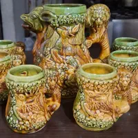 عتیقه پارچ ولیوان شیر نشان