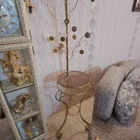 آباژور و میز تلفن طلایی