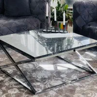 میز جلو مبلی سنگ و استیل