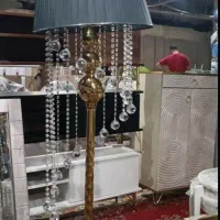 چراغ خواب آباژور با آویزکریستال آبشاری شید ابریشم|چراغ خواب و آباژور|شیراز, وزیرآباد|دیوار