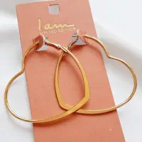 گوشواره تمام حلقه ای قلب طلایی مینیمال|بدلیجات|اراک, |دیوار