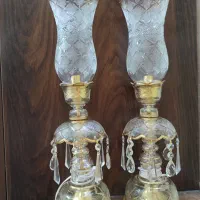 شمعدان لاله کریستال و لاله چوبی