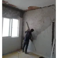 گل و گچ ساختمان و سفید ساده