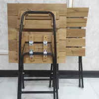 تولیدی میز و صندلی تاشو رنگ کوره ای چوب روس مدل01|میز و صندلی غذاخوری|اصفهان, مفتح|دیوار