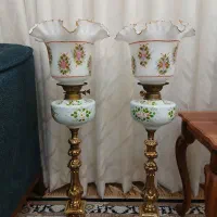 دوعددشمع دونی برنج دوفتیله قدیمی