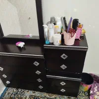 فروش تخت خواب دونفره با تشک و  دراور و کنسول|تخت و سرویس خواب|شاهرود, |دیوار