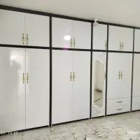 ساخت کمد دیواری کابینت آشپزخانه درب چوبی.