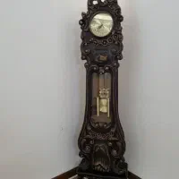 ساعت ایستاده چوب گردو منبت‌کاری